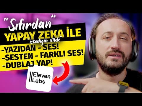 Sıfırdan Yapay Zeka ile Ses, Dublaj Oluşturma